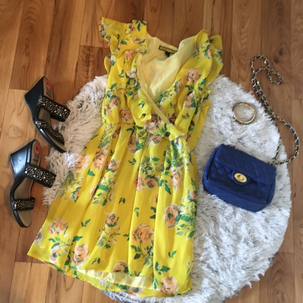 Yellow floral dress